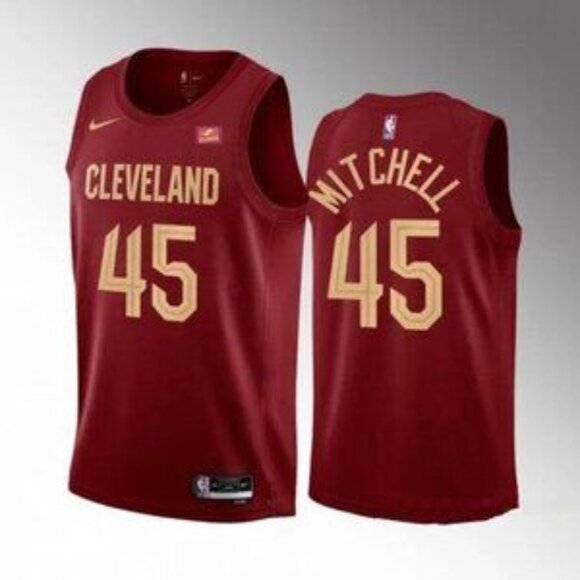 Mens Kids Youths 45 Donovan Mitchell Red Stitched Jersey